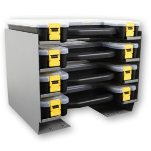 Cargo Case Shelf Cabinet with 4 Small Cargo Cases