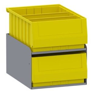 Large Parts Bins (40311) In Steel Shelf Cabinet - 2 Bins