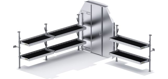 FOLDING-SHELVES-PACKAGE-HIGH-ROOF-148-WB.jpg Folding Shelves Package - Transit 148" WB High Roof - Sliding Partition - Image 1