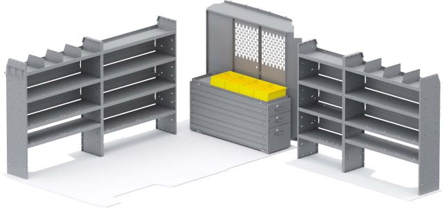 HEAVY-DUTY-DRAWERS-VAN-PACKAGE-PROMASTER-159-WB.jpg Heavy Duty Drawers Van Package - ProMaster High Roof 159" Wheelbase - Image 1