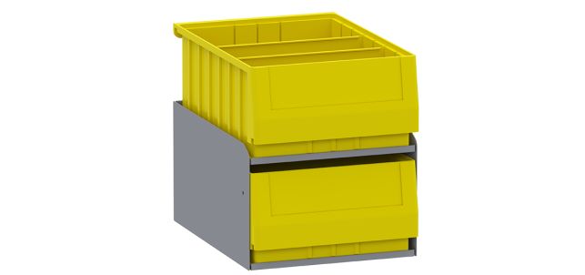 Large-Parts-Bins-40311-In-Steel-Shelf-Cabinet-2-Bins.jpg Large Parts Bins (40311) In Steel Shelf Cabinet - 2 Bins - Image 1
