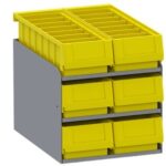 Small Parts Bins (40331) In Steel Shelf Cabinet - 6 Bins