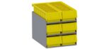 Small Parts Bins (40331) In Steel Shelf Cabinet - 6 Bins